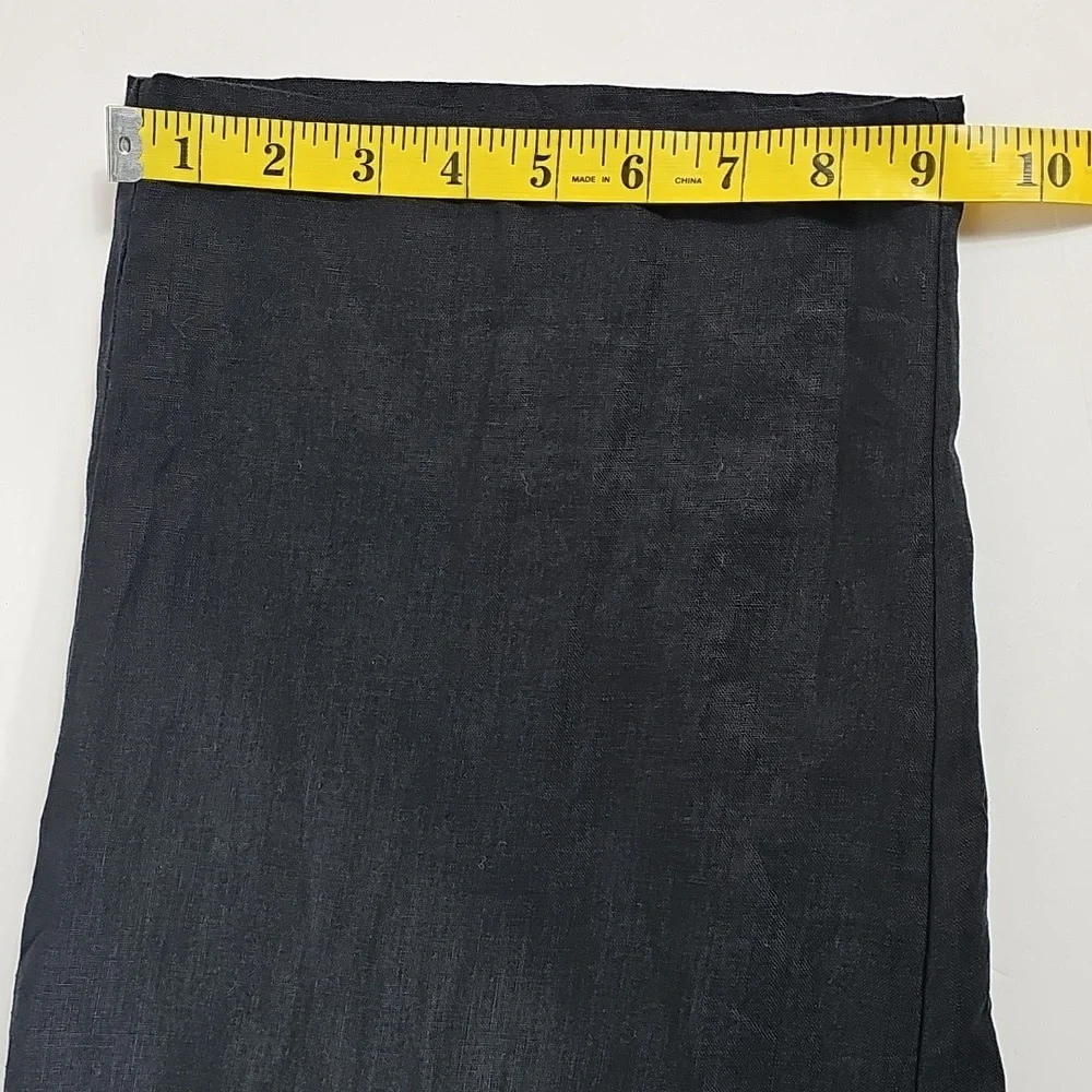 Quince 100% European Linen Wide Leg Pull On Pants Black XL Relaxed Coastal